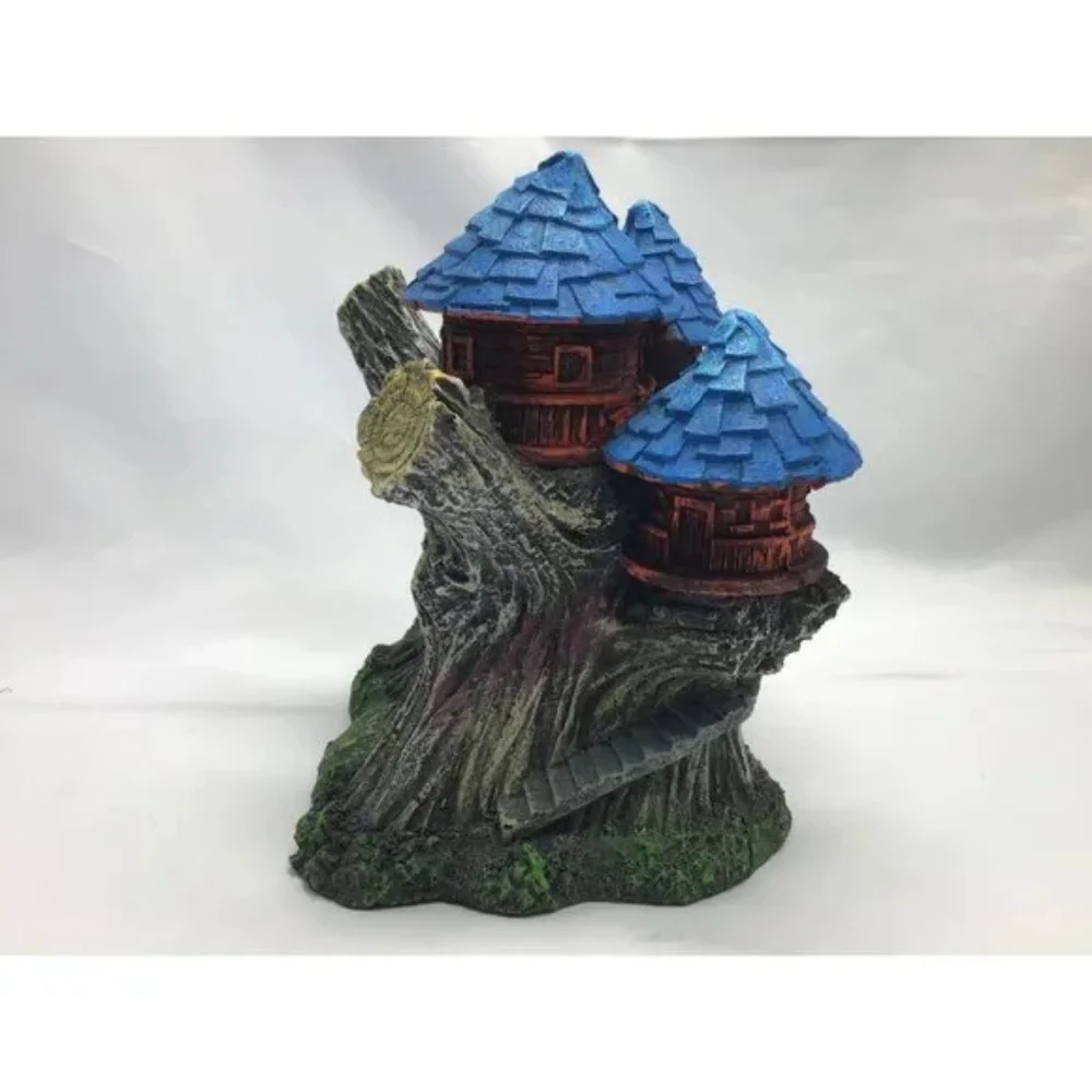 Harome Aquarium Treehouse Decor Fish Tank Hiding Hollow Resin